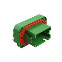 Amphenol SINE Systems AT13-12PC-BM17 Connectors RA Flng Mnt PCB Rcpt 12POS Grn Tin Cont C