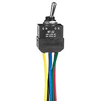NKK Switches WT22L Environmentally Sealed Toggles DPDT ON-NONE-ON Wire Lead Panel Mnt