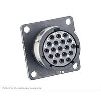 Eaton Souriau-Sunbank UTGX014E19SW Receptacles Square flange receptacle, without backshell, with 19 female solder contacts, IP68/69K in unmated conditions, keying W