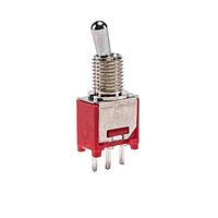 E-Switch 200MSP1T2B3M2QE Toggle Switches TOGGLE, 3A 120VAC/28VDC, SPDT On-On, Panel Mount PC Pin