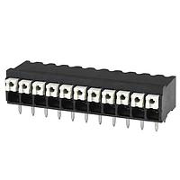 Same Sky (formerly CUI Devices) TBLH10-350-11BK Fixed Terminal Blocks Terminal block, screwless, High Temp, 3.5, Horizontal, 11, Black w Gray Button