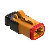 Amphenol SINE Systems AT06-4S-SR01ORG Plug 4 Position, Plug, Socket, SR01 Strain Relief (Standard Seal), Orange Body