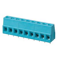 Same Sky (formerly CUI Devices) TB004-508-09BE Fixed Terminal Blocks Terminal block, screw type, 5.08 , horizontal, 9 poles, CUI Blue, slotted screw, PCB mount