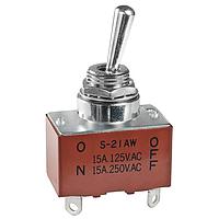 NKK Switches S21AW Medium capacity standard size toggles DPST ON-NONE-OFF SOLDER LUG