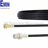 Fairview FMCA1447 Snap-On RA MMBX Plug to SMA Female Cable RG174 Coax