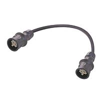 HARTING 33503037140050 Specialized Cables Han F+B 4/4 Hybrid with Ethernet Double Ended Cable Assembly, Female to Male Cable/Hood Side, PUR, black, 5.0mm