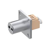 Radiall F719058010 Fiber Optic Connectors LuxCis/LC duplex adapter with ceramic alignment sleeve, snap-in