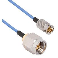 Amphenol SV Microwave FQSMPM-047-MSSMA-060 RF Cable Assemblies SMPM F QB to SMA Straight M 6"Cable