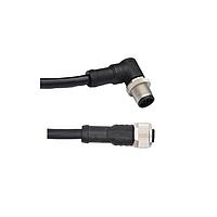 Amphenol LTW M12D04FL-12DFR-SD004 Sensor Cables / Actuator Cables M12 Circular Metric Connector, D Code, Metal, 4A, 04 pins, Female Connector, Female Contact, Straight-to-Right Angle, Screw Thread, Overmolded Double Ended, Length 4000mm, IP68 / IP69K