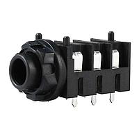 Io Audio Technologies IO-TJ6HH Phone Connectors 1/4" Jack, Switched, Half Threaded Nose, Horizontal PCB, 6 Pin, Tiny Jack Series