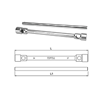 TOPTUL CTIA3032 Double-End Truck Wrench W/Bar (6PTx6PT, 30x32mm)