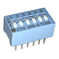 CTS Electronic Components 206-6S DIP Switches 6 switch sections SPST