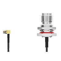 GCT (Global Connector Technology) CAB453RF-0300-A-1-S RF Cable Assemblies MMCX RAd plug2TNC R BH Mt stnlssJck ORing 3GHz 300mm RG174 Cbl