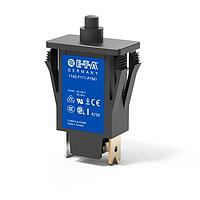 E-T-A Circuit Breakers 1140-F114-P1M1-8A Circuit Breakers Miniaturised single pole thermal circuit breaker with push-to-reset tease-free, trip-free, snap action mechanism (R-type TO CBE to EN 60934), threadneck mounting.   For lower current ratings see types 106.   Approved to CBE standard E