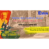 THÔNG BÁO: Lịch nghỉ lễ 30/4-1/5/2020