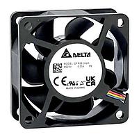 Delta Electronics, Inc. QFR0624DHP0 Axial DC Axial Fan, 60x60x25mm, 24VDC, 49.5CFM, 8.4W, 55dBA, 10600RPM, Tach/PWM