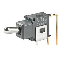 NKK Switches A11JV1 Process Sealed Subminiature Toggles SPST ON-OFF .248 BAT VERTICAL PC .4VA