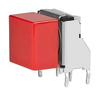 NKK Switches JB15HKH-6C Tactile Switches OFF(ON) HI OPER ACTR RED FLAT CAP RA PC