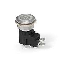 Alcoswitch - TE Connectivity 2-2364703-5 Pushbutton Switches AVH25 FLT SS MT R+P R&B 12V26A