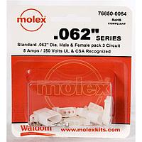 Molex 76650-0064 Kits .062 Connector Kit Pnl Mnt Plug Recp 3P