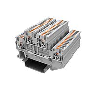 Amphenol Anytek APTD152SDGY00G DIN Rail Terminal Block APT 1.5mm2/2*2 Feed-through terminal blockDouble layer , 1in-1out/each layer  Grey
