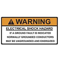 HellermannTyton 596-00498 Solar Label WARNING GND COND ENG 50/RL