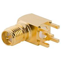 Amphenol RF 132136RP PCB Connectors SMA RA PCB JK GOLD .155 SQ BASE REV POL