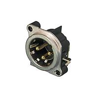 NEUTRIK NC3MBH-E Receptacles Receptacle - B series - XLR 3 pin - male - PCBH - Pin 1 isolated - ground/shell/front panel connected - additional ground - nickel/gold