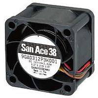 Sanyo Denki 9GA0312P3G001 Axial DC Axial Fan, 38x38x28mm, 12VDC, High Performance, Low Power, Tachometer, PWM