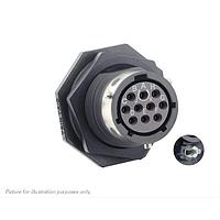 Eaton Souriau-Sunbank UTGX712D10SZ32 Receptacles Jam nut receptacle & hold down clips,without backshell, with 10 female PCB contacts, IP68/69K in unmated conditions, keying Z