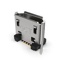 GCT (Global Connector Technology) USB3140-30-0170-1-C Micro USB Type B Connectors Micro B Skt, Vertical, SMT, 30u", With 1.7mm stake, with MEF, T&R+cap