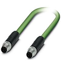 PHOENIX CONTACT 1423710 Ethernet Cables / Networking Cables Network cable  PROFINET CAT5 (100 Mbps)  EtherCAT<sup> CAT5 (100 Mbps)  4-position  PUR/FRNC halogen-free  green RAL 6018  shielded (Advanced Shielding Technology)  Plug straight M8 / IP67  coding: D  on Plug straight M8 / IP67  coding: D  cable leng
