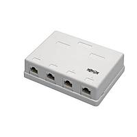 Tripp Lite N236-004-WH Box 4PT CAT6 SURFACE BOX, WHITE