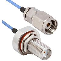 Amphenol SV Microwave MS24-047-FBSMA-180 RF Cable Assemblies 2.4mm STR M to SMA BKHD F 18"Cable