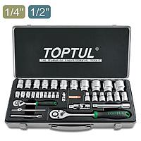 TOPTUL GCAD3401 34PCS 1/4 inch & 1/2 inch DR. Socket Set