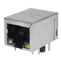 Bel Fuse P01-0001-02 Connectors 1X1 10/100 TAB DOWN W/LED 15u" PLATING