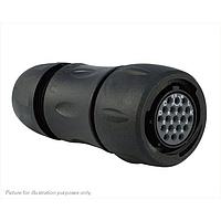 Eaton Souriau-Sunbank UTS6JC14E19SW Plugs Plastic plug, with cable gland backshell, with 19 female solder contacts, IP68/69K in unmated conditions, keying W