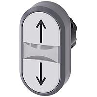 SIEMENS 3SU10303AB660AN0 Flat Button TWIN BUTTON, MOM, WHITE/WHITE