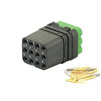 Eaton Souriau-Sunbank 8MQ2M1220SBS Modular Connectors - Push Pull MQuick module, unsealed, with female crimp contacts, delivered with cap