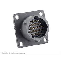 Eaton Souriau-Sunbank UTSX014E19P Receptacles Square flange receptacle, without backshell, with 19 male solder contacts, IP68/69K in unmated conditions