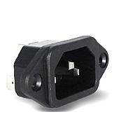 Io Audio Technologies IO-C14SP-48 Connectors IEC Chassis Connector, C14, Screw-On Panel Mount, 4.8mm Tabs