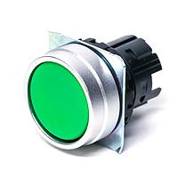 Omron Automation and Safety A22NZ-MNM-NGA Pushbutton Switches Green Brshd Metal Bezel, Flat