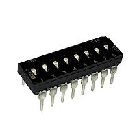 CTS Electronic Components 210-8LPSD DIP Switches THROUGH HOLE, GOLD FLASH DIP SWITCH, 8-POLE, LOW PROFILE ACTUATOR, BOTTOM SEAL, STRAIGHT TERMINAL FORM, TUBE PACK