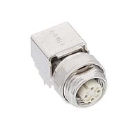 HARTING 21033814417 Circular Metric Connectors M12 D-code 4pin female, angled pcb mount w/o fixing hole (exit right), IP20