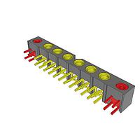 Samtec GRF1-J-P-06-E-RA-TH1-E Multi-Port Connectors 5.00 mm 50 Ohm  Ganged Micro-Miniature RF Jack