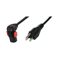 Schaffner IL13P-D-US1-SVT-3100-183 AC Power Cord w/Lock C13+ Down, NEMA5-15, SVT, 6 feet (183 cm), Black, AWG 18