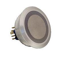 E-Switch PV10F2T0SS-3G1 Anti-Vandal Anti-vandal, DPST-NO/NC, Off-On, On-Off, Panel Mount, Front, Silver, LED, Red/Green, IP65