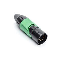 Amphenol Audio AX5MB5M-AU Connectors 5P PIN M PLUG BLKGLD W GRN MRK SLV