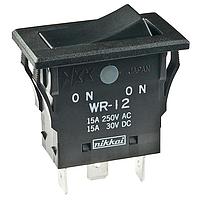NKK Switches WR12AF Rocker Switches SPST Sealed .250" QC term. On-None-On