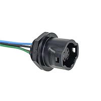 Amphenol LTW CB-02RFFS-RS8C15 Sensor Cables / Actuator Cables RBL, Middle Size, Plastic, 10A, 02 pins, Female Connector, Female Contact, Square, Push Lock With Latch, Solder, Receptacle With Cable/Wire, Length 150mm, IP68